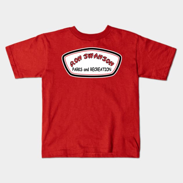 Ron Swanson / Ron Jon Mashup Kids T-Shirt by RetroZest